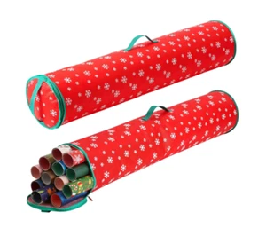 Verdickte Weihnachten Geschenkpapier Aufbewahrungstasche passt Rollen bis 40" - rot - Bild 1 von 7