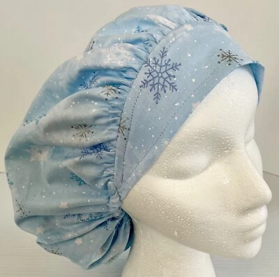 Christmas Winter Snowflake Scrub Cap Small Bouffant Medical Surgery Hat - Image 1 of 4
