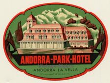 La Vella / Andorra: Park Hotel (Vintage Luggage Label)