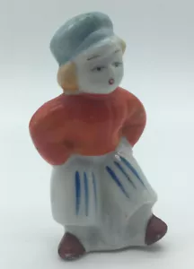 Little Dutch Boy Vintage Collectible Figurine Ceramic 2.75" Red Shirt Mark Japan - Picture 1 of 5