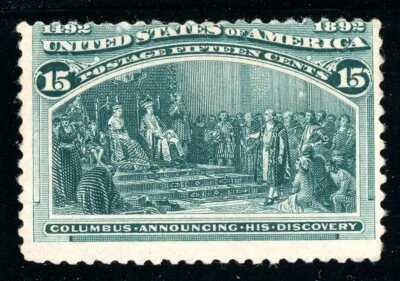 USAstamps Unused FVF US 1893 Columbian Expo Announcing Discovery Sctt 238 OG MHR - Image 1 of 2