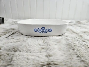 Casseruola vintage Corning Ware 7" P-7-B bianco blu fiordaliso senza coperchio - Foto 1 di 12