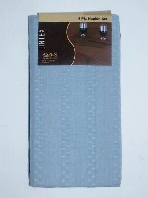 (4) Lintex 100% Cotton Napkins ~ Aspen Blue ALV7478 ~ 18" x 18" **NEW** - Image 1 of 2
