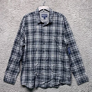 American Rag Shirt Mens XXL 2XL Gray Combo Plaid Pocket Button Up LS - Picture 1 of 6