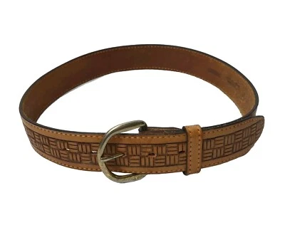 Vintage Textan Men's Genuine Cowhide Leather Belt 30" # 021068  Made In USA - Image 1 of 4