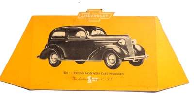 Original 1936 CHEVROLET countertop DEALER ADVERTISING SIGN passenger car SALES - Image 1 of 3