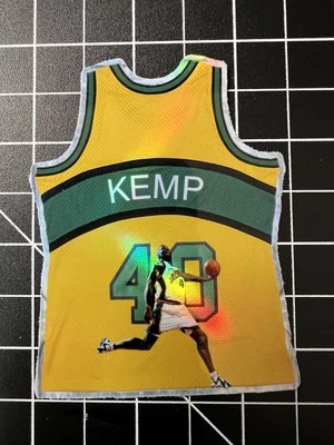 Camiseta amarilla Shawn Kemp pegatina holográfica baloncesto tema tarjeta deportiva Foto 1 de 2