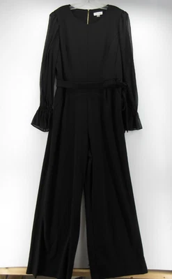 Mono Calvin Klein Mujer 16 Negro Una Pieza Pierna Ancha Carrera Noche NUEVO Foto 1 de 4