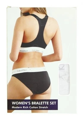 Conjunto de bralette calvin Klein moderno rico algodón elástico ropa interior sujetador conjunto Foto 1 de 4