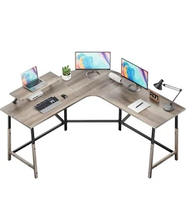 55" L-Shaped Corner Desk Computer Table Home Office Study Writing Workstation - Picture 1 of 6