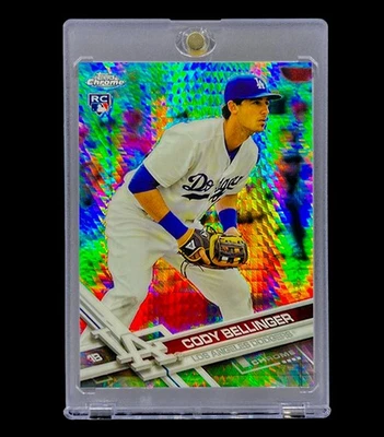 CODY BELLINGER ROOKIE RARE HYPER REFRACTOR SILVER HOLO Topps Chrome - YANKEES - Image 1 of 4