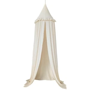 Kids Bed Canopy with Ruffles, Pastel Neutral Color for Boys & Girls, Frilled ... - Picture 1 of 6