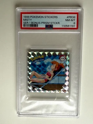 Pokemon Artbox 1999 Sticker 1 PR38 Misty Bonus Prism Sticker PSA 8 Bikini - Image 1 of 2
