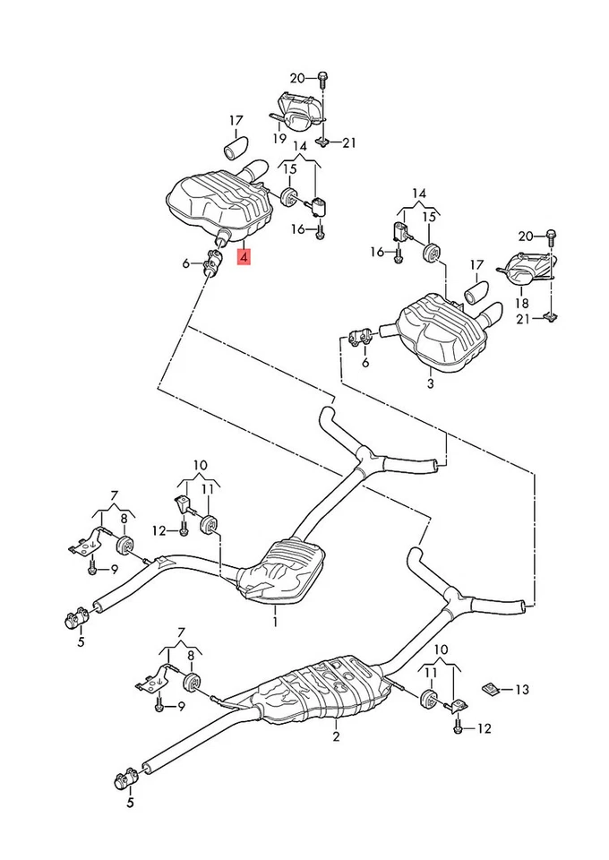 Silenciador trasero derecho original AUDI A4 Avant S4 quattro 8W5253610B Foto 1 de 1