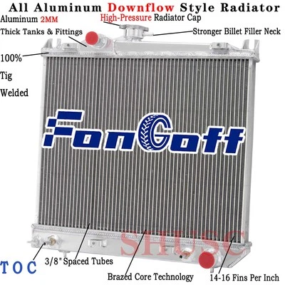 981 2 Row Aluminum Radiator For 1987-1999 1998 Dodge Dakota 2.2L 2.5L 3.9L - Image 1 of 4