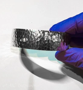 6 1/4" Sterling Silber 925 gehämmert Manschette, Armband - Bild 1 von 5