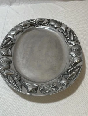 Mariposa Vintage 1990  Pewter 18.5" x 13.5 Serving Tray. - Image 1 of 4