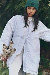 Nuevo Abrigo Túnica Embalable Gris Hielo Brillante Gran Tamaño Movimiento FP Talla M - Imagen 1 de 11