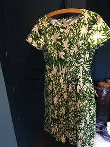 OSCAR DE LA RENTA COTTON DRESS SIZE 8 TO 10LENGTH 38 INCH CAP SLEEVES - Picture 1 of 7