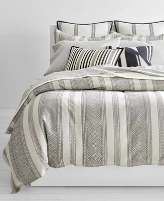 Lauren Ralph Lauren Taylor тканые полоски хлопок 3 шт. Пододеяльник королевский комплект - Изображение 1 из 4