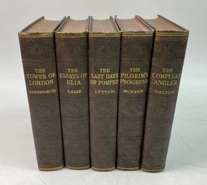 Mixed Bundle of Books x5 Last Days of Pompeii/Complete Angler/Pilgrim’s Progress - Picture 1 of 20