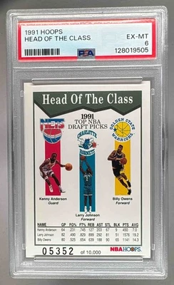 128019505 Anderson Johnson Owens 1991 aros #24 jefe de clase PSA 6 Foto 1 de 3