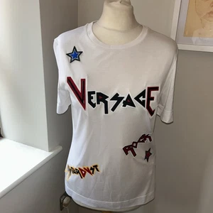 Versace Damen T-Shirt mit Spruch-Print weiß Gr. 38 US 2  - Bild 1 von 11