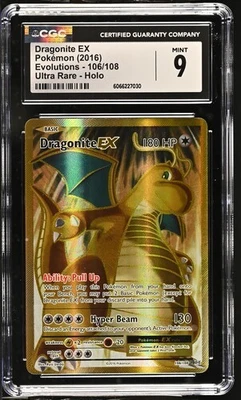 CGC 9 DRAGONITE EX 106 XY EVOLUTIONS ULTRA RARE GOLD POKEMON - Image 1 of 2