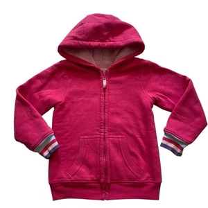 Wonder Nation Girls Full Zip Fleece Lined Pink Hooded Sweatshirt Size Small 6/6X - Picture 1 of 7
