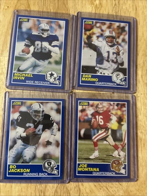 LOT OF (4) -1989 Score Vintage football Cards, Marino, Montana, Jackson, Irvin ￼ - Image 1 of 2