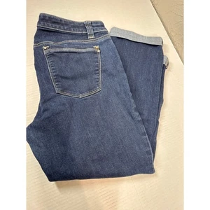 Pantalones de mezclilla WHBM de pierna corta recta Capris para mujer lavado medio azul talla 10 - Imagen 1 de 6
