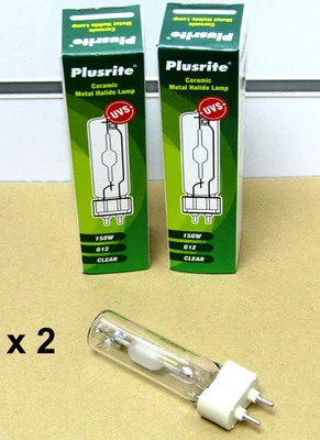 2 x Pack Plusrite Metal Halide Lamp 150 Watt Clear Light Bulb Lamp G12 - £9.99 - Image 1 of 4