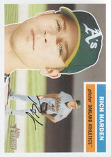 2005 Topps Heritage Oakland Athletics Baseball Card #380 Rich Harden