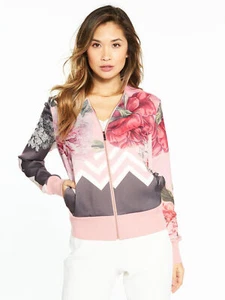 TED BAKER Palace Gardens floral print bomber jacket zip cardigan dressy top 5 16 - Picture 1 of 12