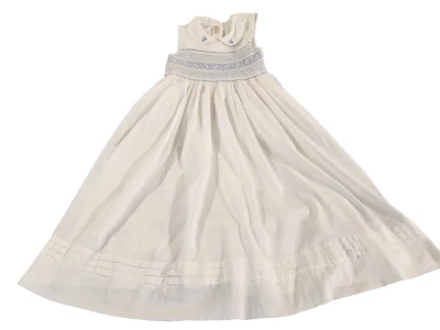 Strasburg Dress White Smocked Embroidered Special Occasion Size 8 Growth Strips - Image 1 of 4