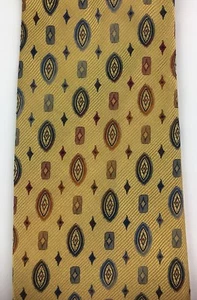 Cravatta uomo Hathaway classica 100% seta fatta a mano geometrica oro - Foto 1 di 5
