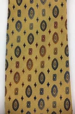 Галстук мужской классический Hathaway 100% шелк ручная работа геометрическое золото - Изображение 1 из 4
