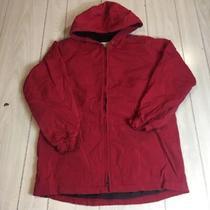 Eddie Bauer Jacket Women Small Red Windbreaker Rain Coat Fleece Lined * - Picture 1 of 9