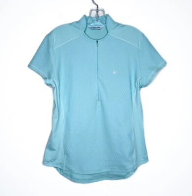 Camisa feminina Pearl Izumi tamanho G manga curta ciclismo ciclismo bolsos aquáticos com zíper - Imagem 1 de 4