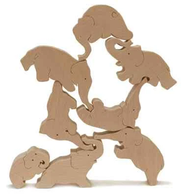 Ginga Kobo Elephant Building Blocks New Japanese Wooden Toys Educational Goods - Image 1 of 4