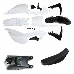 BLK CRF110 Plastics Guard Fairing Fender Kit + Seat + Tank PIT PRO Dirt Bike - Picture 1 of 12