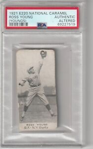 1921 E220 National caramel Ross Youngs PSA Authentic
