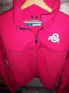 Nike Team Ohio State Buckeyes Big Ten Full-Zip Red Fleece Nylon Coach's Jacket - Picture 1 of 11