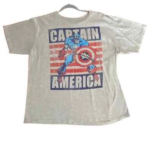 Disney Captain America T Shirt Size Large Gray Short Sleeves Unisex Cotton Blend - Picture 1 of 4