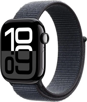 Apple Watch Series 10 42mm GPS Jet Black w/ Ink Sport Loop MWWG3LW/A - Image 1 of 2