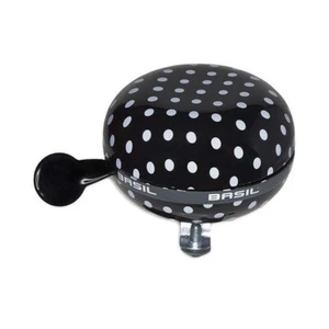 Basil BIG BELL Ding Dong Nero con Punti Bianchi XXL Manubrio Ciclismo 80mm - Foto 1 di 2