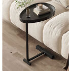 (Czarny) Mini stolik kawowy w kształcie litery C Stolik boczny Solidna struktura w kształcie litery C CH