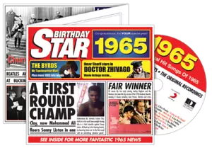 1965 Deluxe Birthday Card + Music Downloads and Retro CD 59th Birthday Greeting - Picture 1 of 5