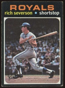 1971 Topps Rich Severson #103 Rookie RC Kansas City Royals