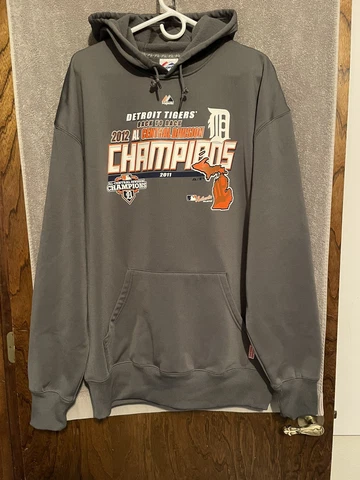 Detroit Tigers 2011 2012 Back to Back Division Champs MLB Hoodie Sweatshirt 2XL Cover